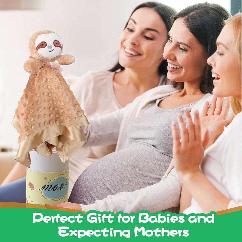 MOVEPAI Baby Security Blanket, Soft Baby Lovey Toy Blanket for Boys and Girls, Snuggle Toy Lovie Newborn Gift, Unisex Nursery Bed Blankets Sloth16 Inch - Image 4